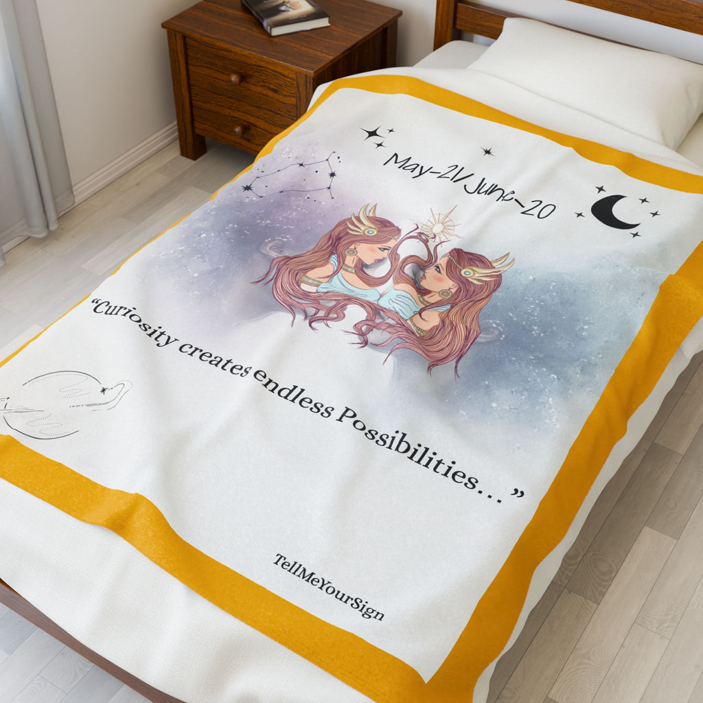 Gemini Curiosity Velveteen Plush Blanket