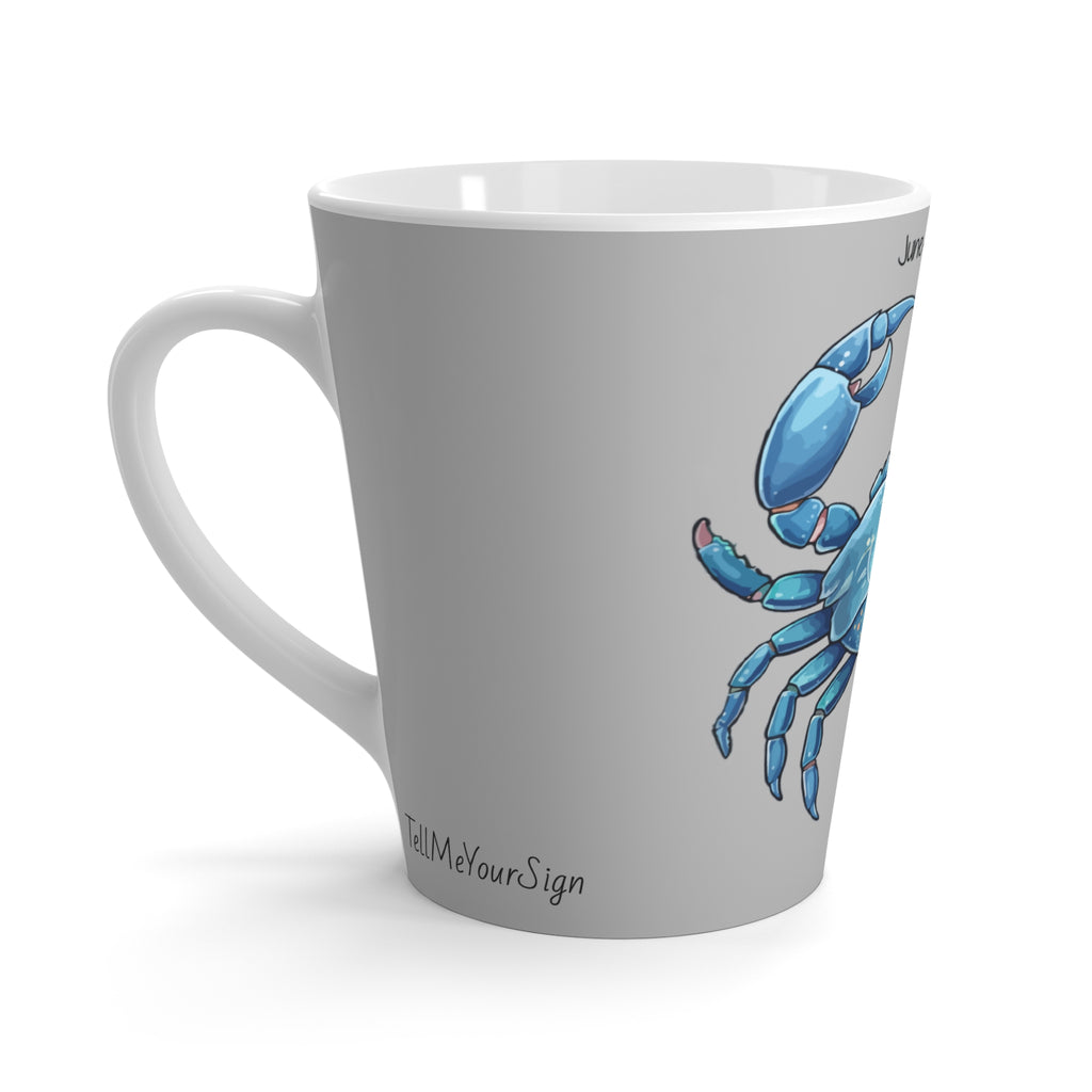 Blue Crab Latte Mug for Cancer Zodiac Lovers | Astrology Gift, Crab Decor, Personalized Coffee Mug, Horoscope Mug