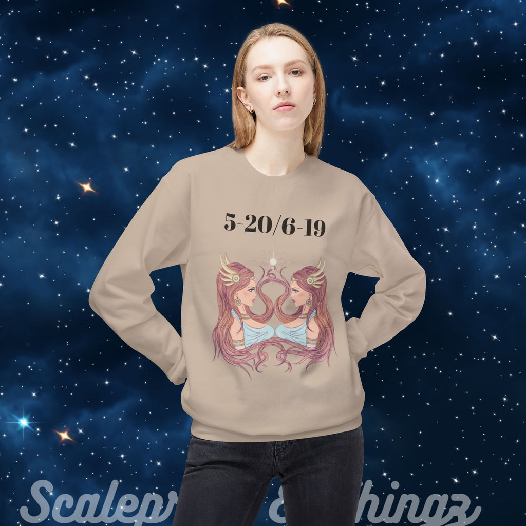 Gemini Fleece Crewneck Sweatshirt, Zodiac Astrology Apparel, Birthday Gift, Softstyle Sweatshirt, Horoscope Clothing, Unique Astrology Shirt