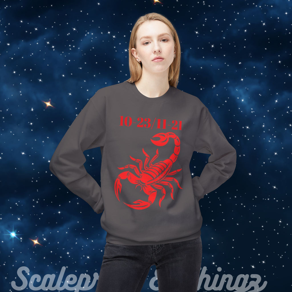 Scorpio Fleece Sweatshirt, Astrology Crewneck, Zodiac Gift, November Birthday, Casual Wear, Unisex Apparel