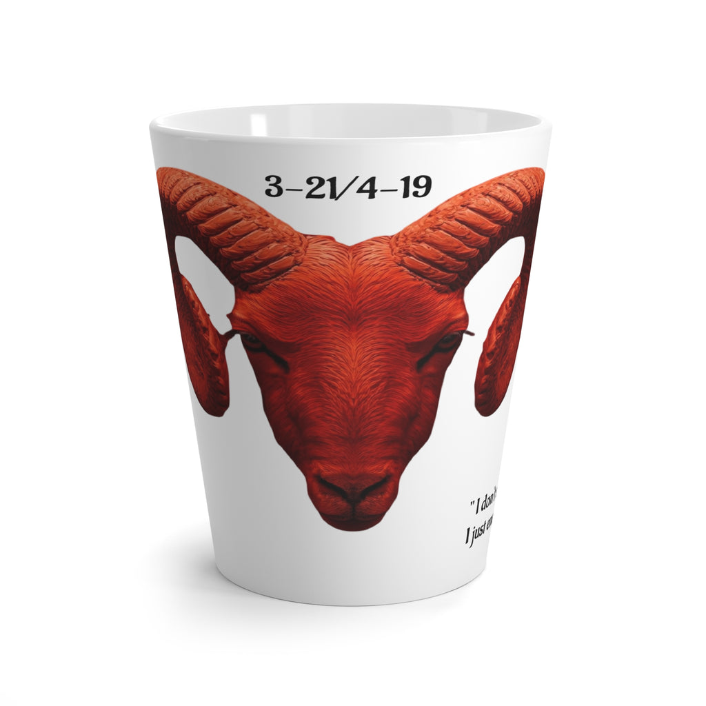 Bold Horned Ram Latte Mug, Unique Coffee Cup, Animal Lover's Gift, Black Art Mug, Best for Birthdays, Home Decor