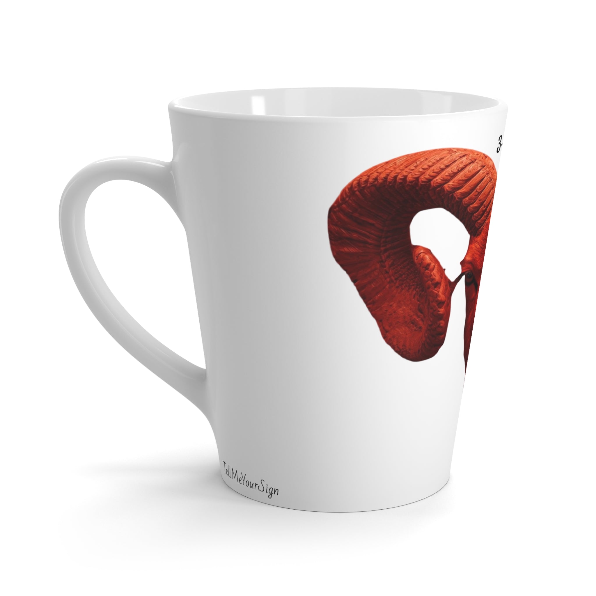 Bold Horned Ram Latte Mug, Unique Coffee Cup, Animal Lover's Gift, Black Art Mug, Best for Birthdays, Home Decor