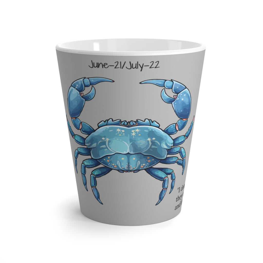 Blue Crab Latte Mug for Cancer Zodiac Lovers | Astrology Gift, Crab Decor, Personalized Coffee Mug, Horoscope Mug