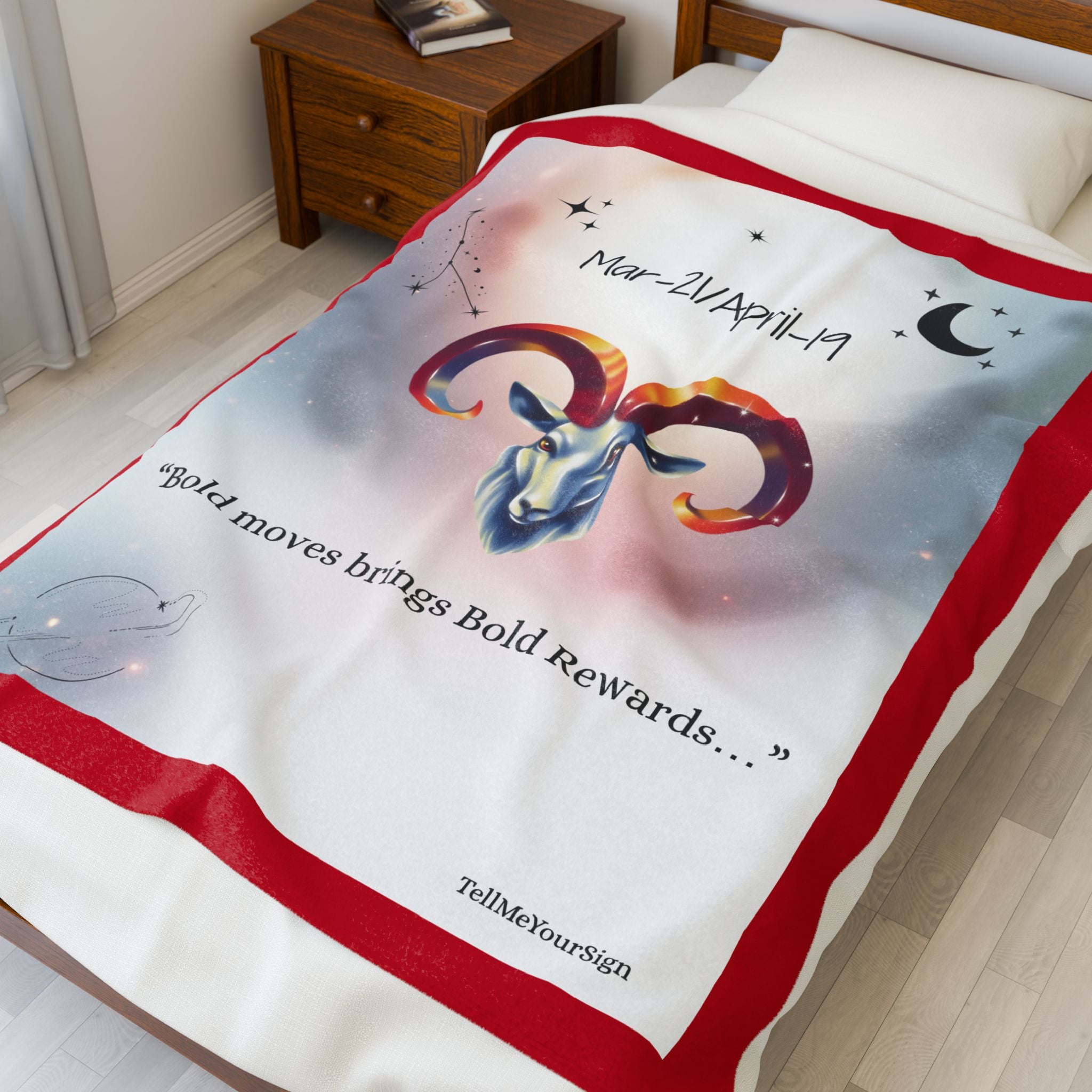 Aries Zodiac Velveteen Plush Blanket – Bold Moves, Bold Rewards