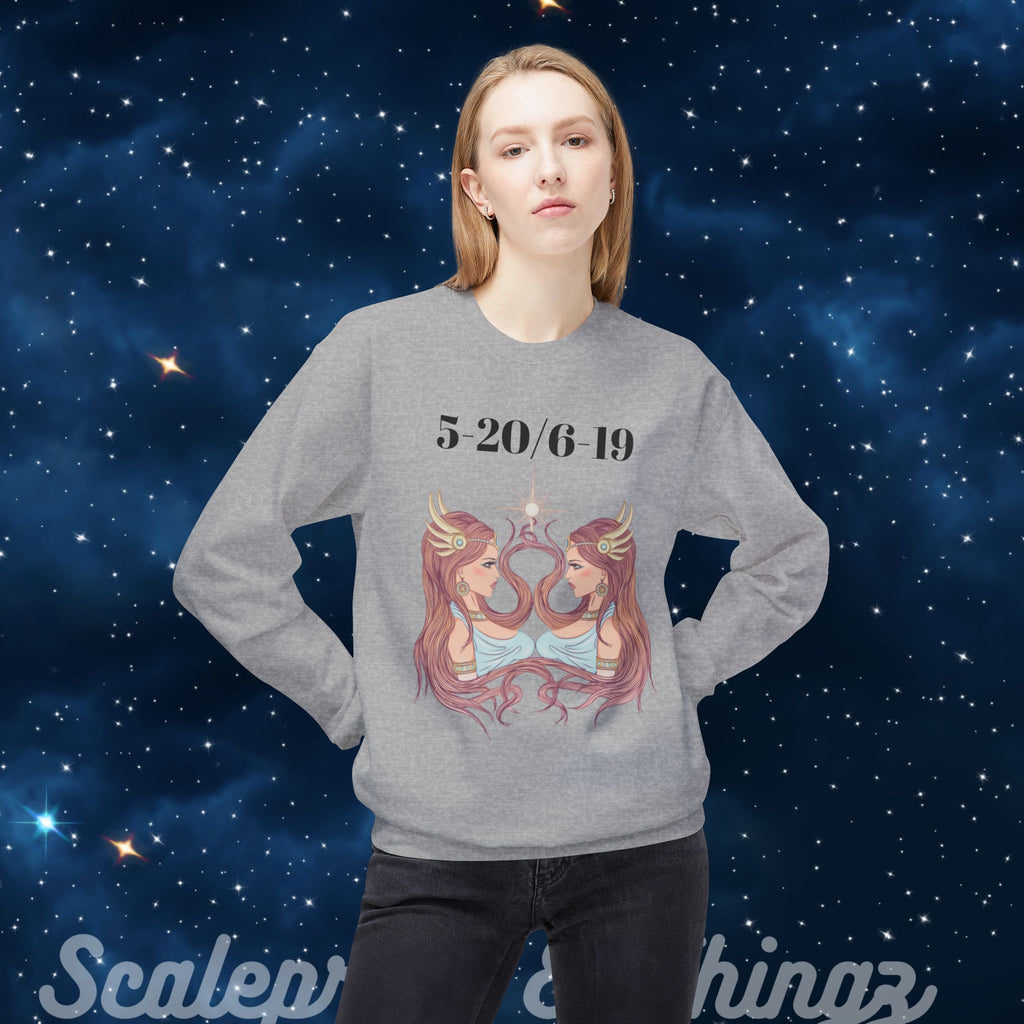 Gemini Fleece Crewneck Sweatshirt, Zodiac Astrology Apparel, Birthday Gift, Softstyle Sweatshirt, Horoscope Clothing, Unique Astrology Shirt
