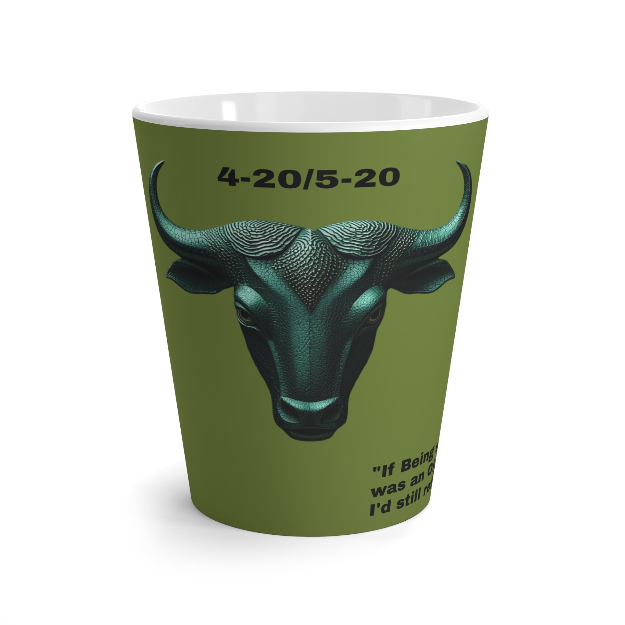 Bold Bull Design Latte Mug, Perfect for Coffee Lovers, Gift for Birthdays, Home Decor, Unique Kitchenware, Animal Lovers Mug