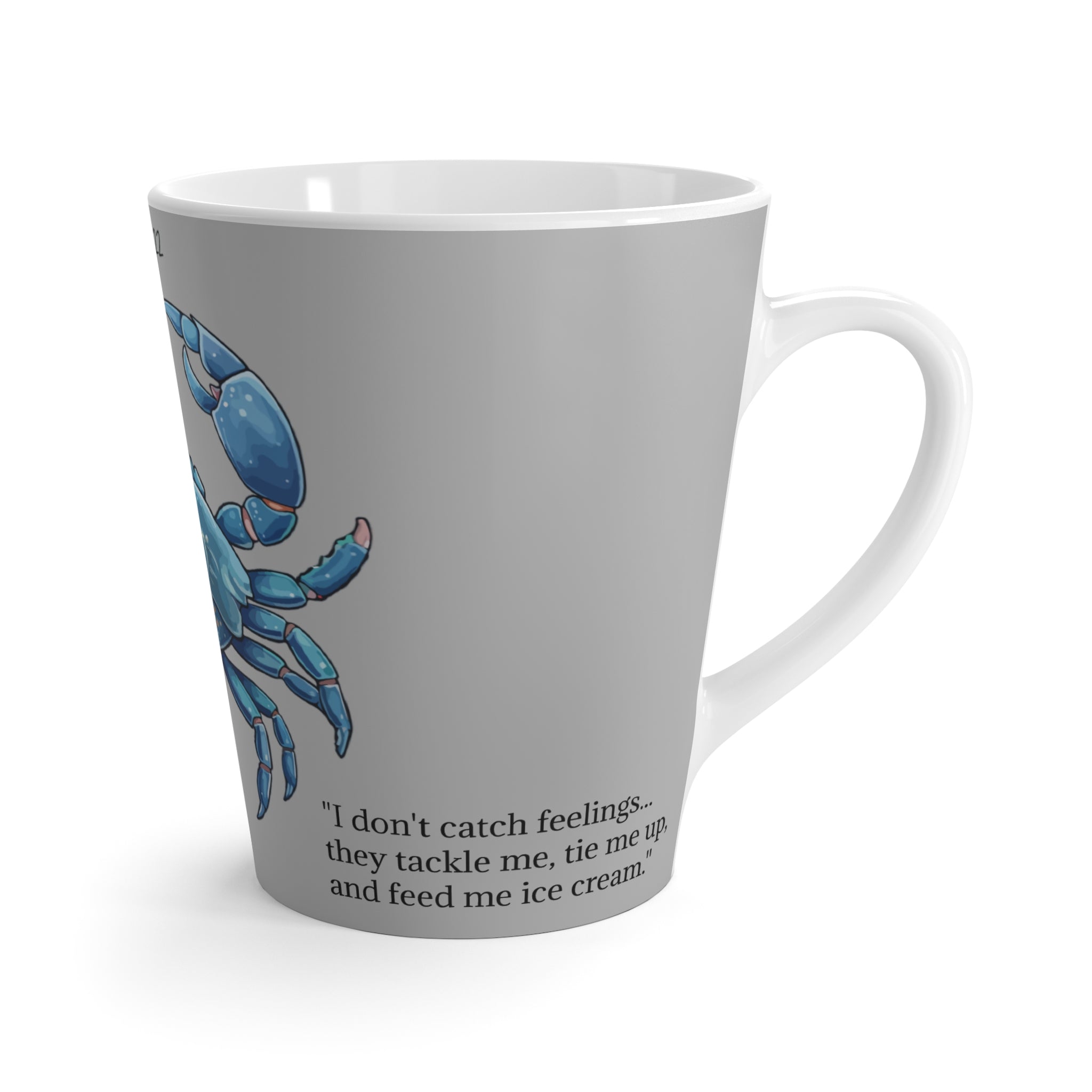 Blue Crab Latte Mug for Cancer Zodiac Lovers | Astrology Gift, Crab Decor, Personalized Coffee Mug, Horoscope Mug