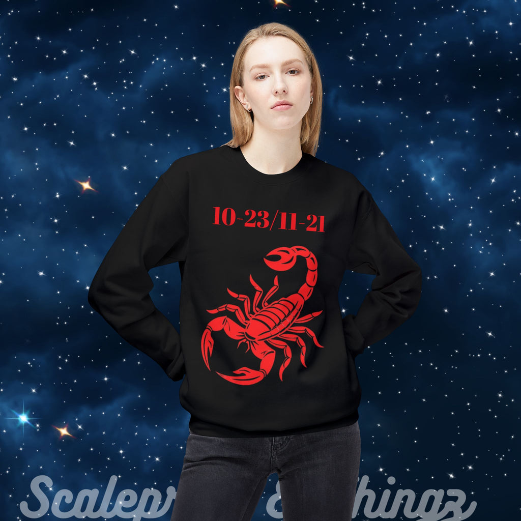 Scorpio Fleece Sweatshirt, Astrology Crewneck, Zodiac Gift, November Birthday, Casual Wear, Unisex Apparel