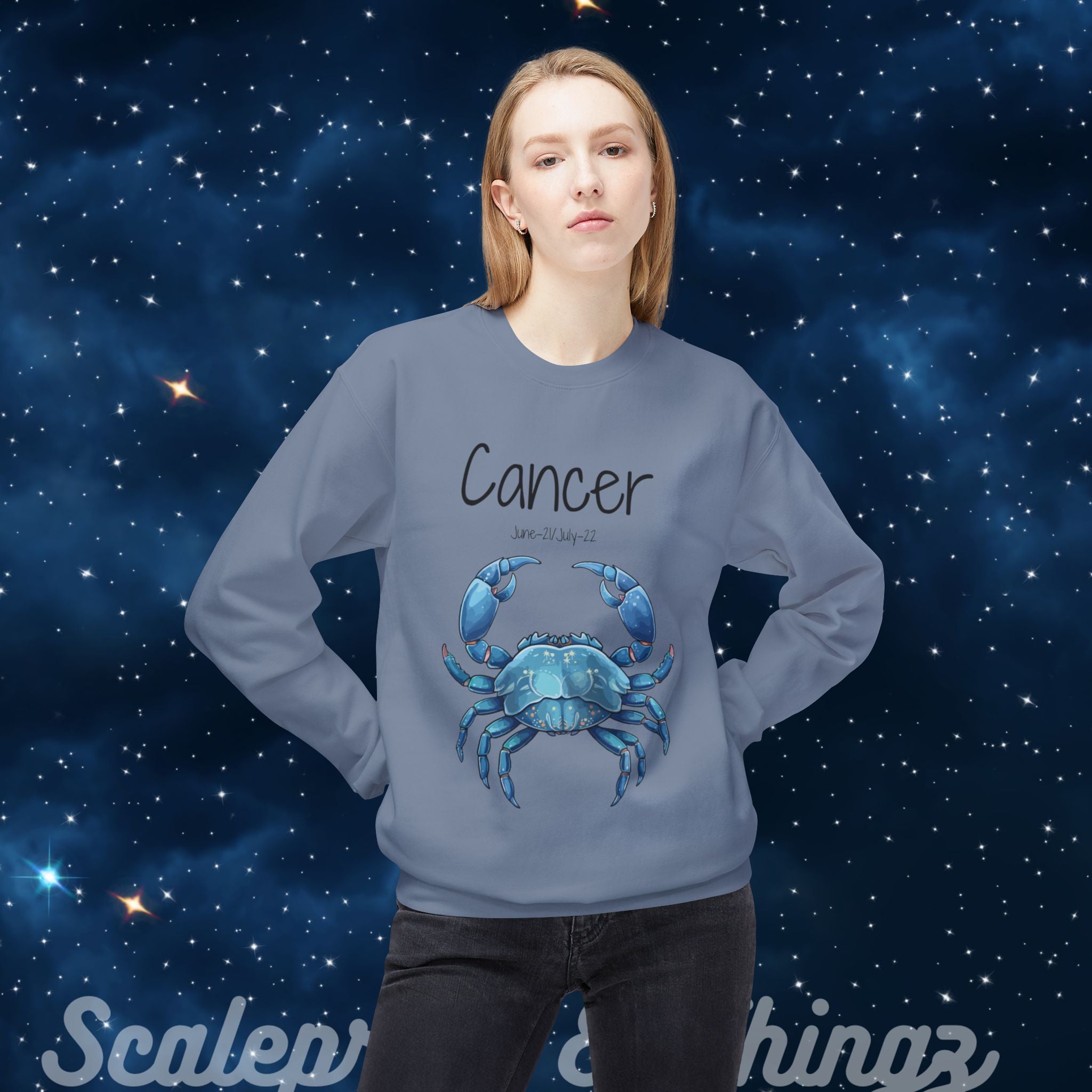 Cancer Zodiac Fleece Sweatshirt | Astrology Gift, Horoscope Apparel, Horoscope Sweatshirt, Cancer Apparel, Unique Zodiac Clothing