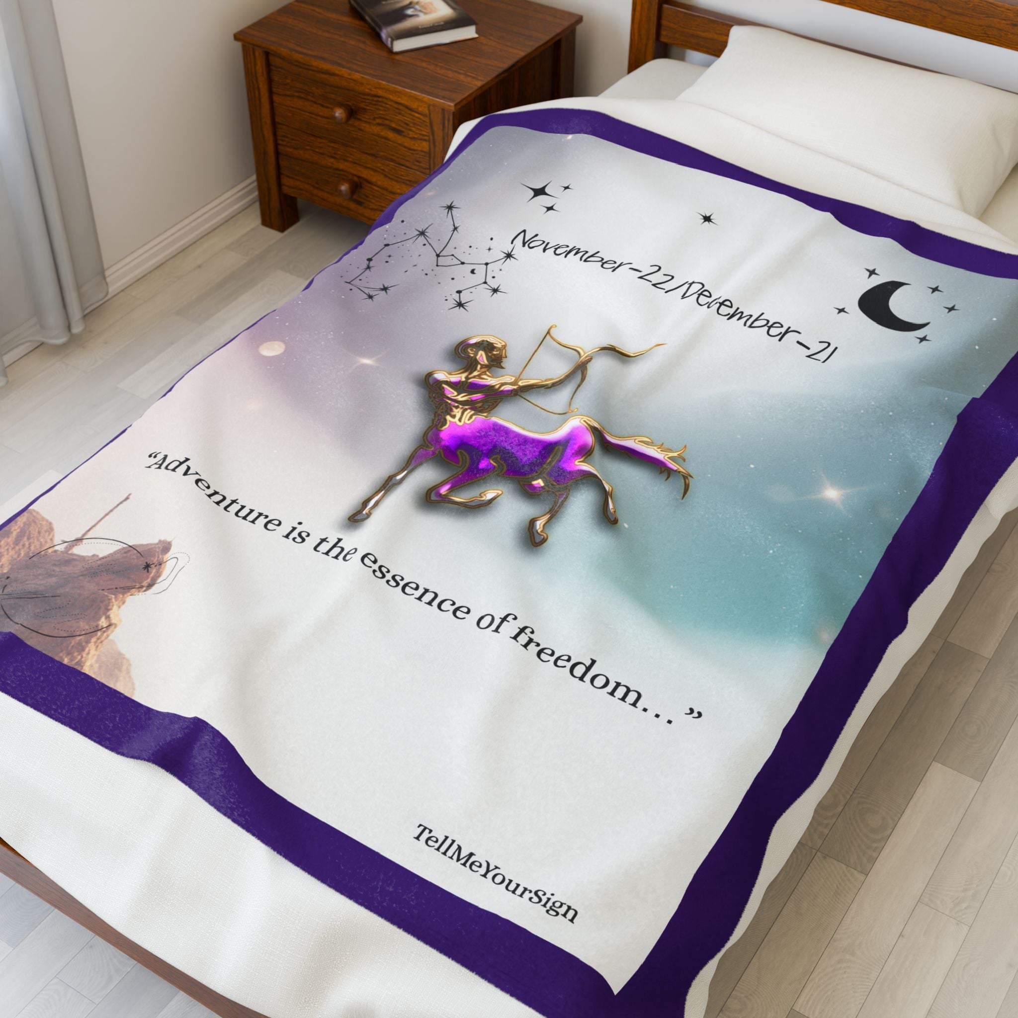 Sagittarius Adventure Velveteen Plush Blanket