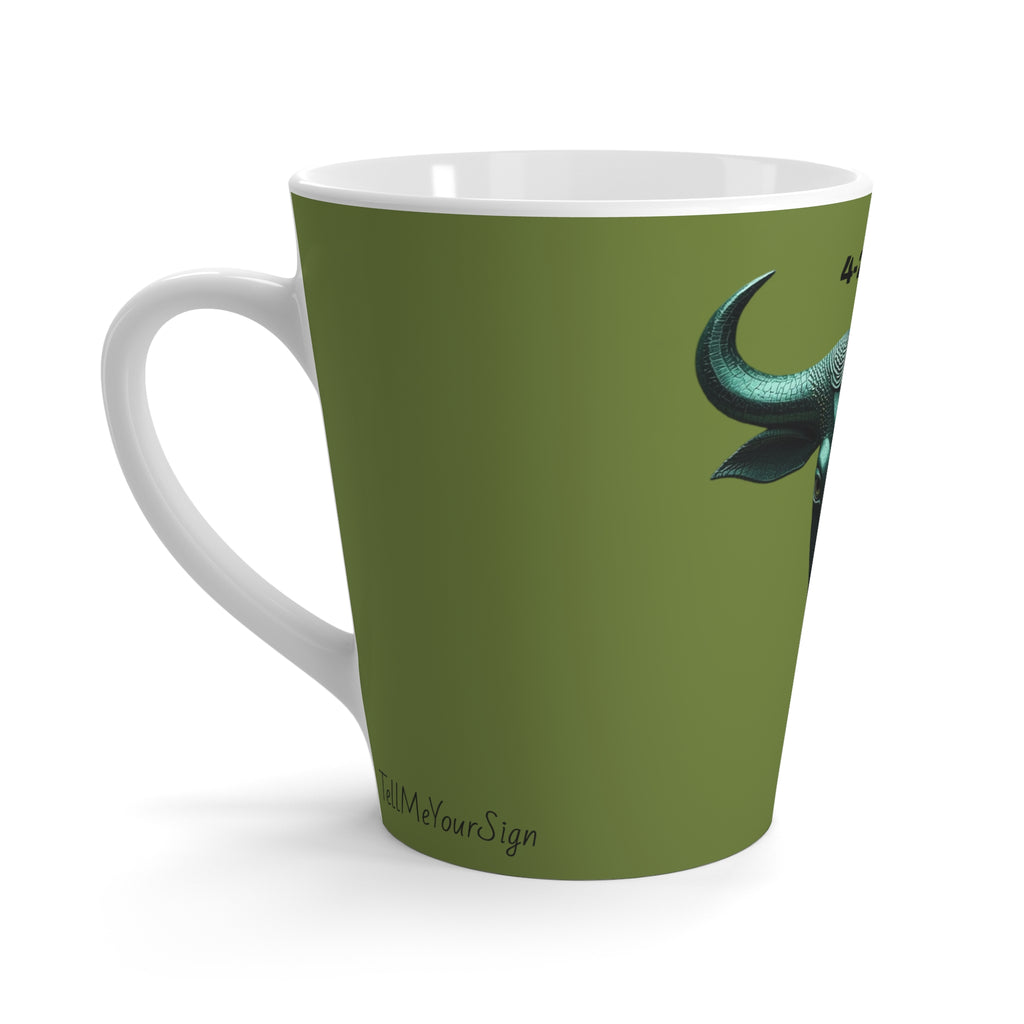 Bold Bull Design Latte Mug, Perfect for Coffee Lovers, Gift for Birthdays, Home Decor, Unique Kitchenware, Animal Lovers Mug