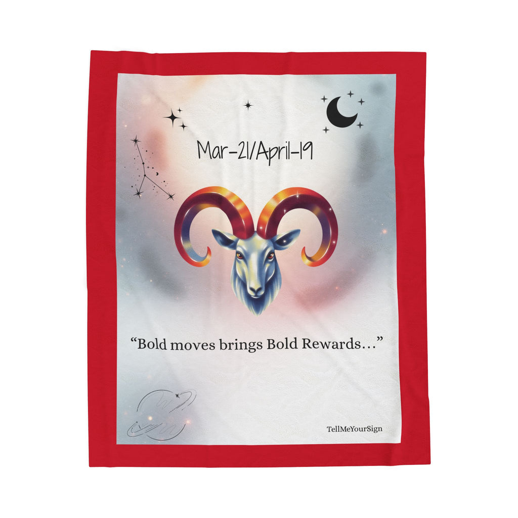Aries Zodiac Velveteen Plush Blanket – Bold Moves, Bold Rewards