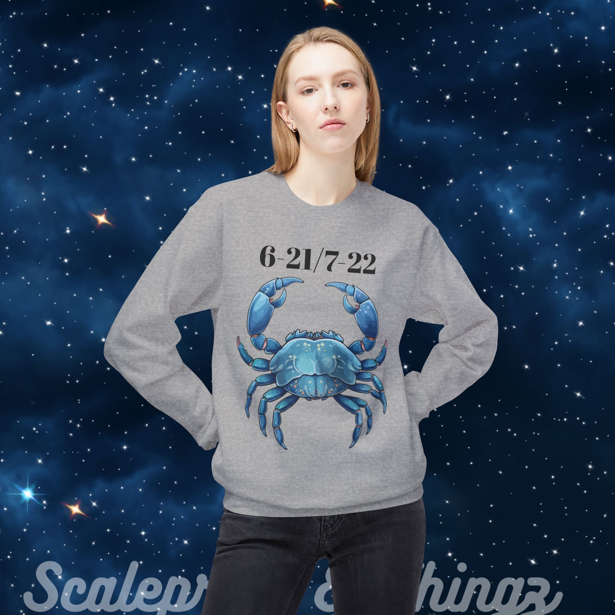 Cancer Zodiac Fleece Sweatshirt | Astrology Gift, Horoscope Apparel, Horoscope Sweatshirt, Cancer Apparel, Unique Zodiac Clothing