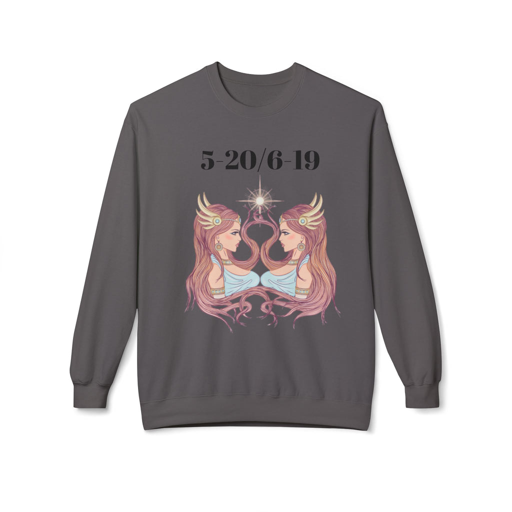 Gemini Fleece Crewneck Sweatshirt, Zodiac Astrology Apparel, Birthday Gift, Softstyle Sweatshirt, Horoscope Clothing, Unique Astrology Shirt