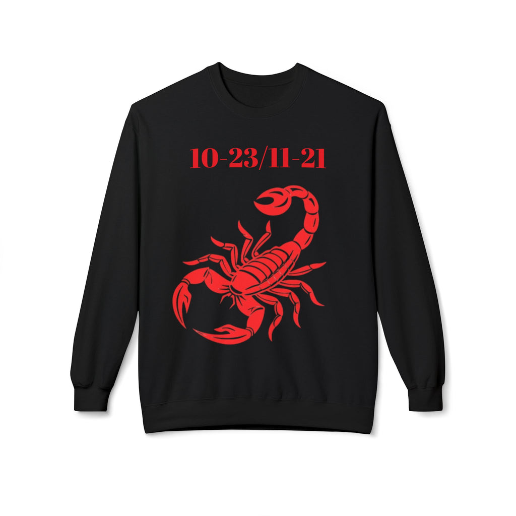 Scorpio Fleece Sweatshirt, Astrology Crewneck, Zodiac Gift, November Birthday, Casual Wear, Unisex Apparel