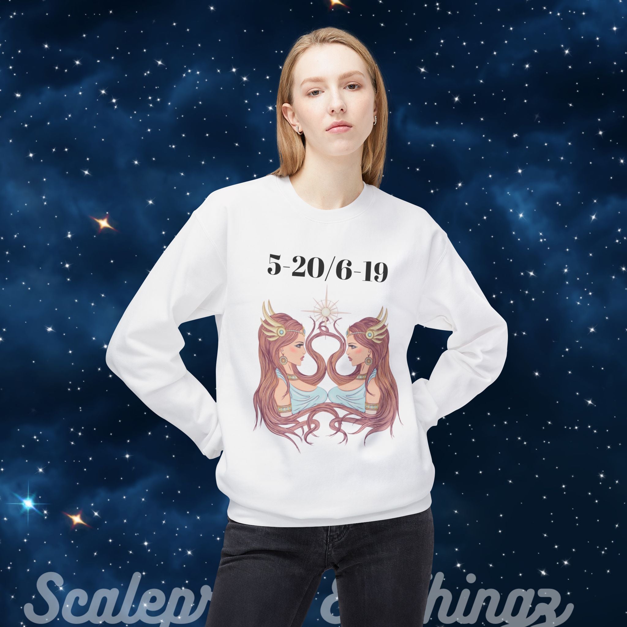 Gemini Fleece Crewneck Sweatshirt, Zodiac Astrology Apparel, Birthday Gift, Softstyle Sweatshirt, Horoscope Clothing, Unique Astrology Shirt