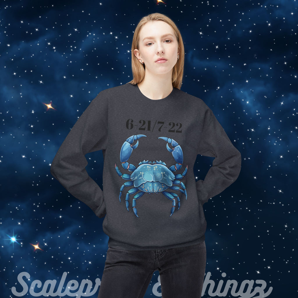 Cancer Zodiac Fleece Sweatshirt | Astrology Gift, Horoscope Apparel, Horoscope Sweatshirt, Cancer Apparel, Unique Zodiac Clothing